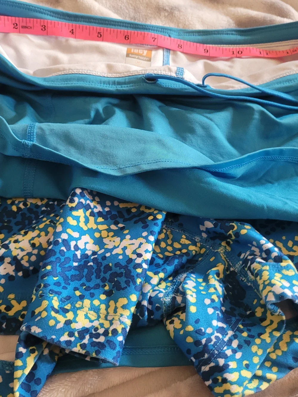 Lucy Turquoise Swim Skirt with Printed Built-In Shorts